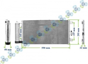 condensador ar condicionado com filtro secador celta prisma 07>13